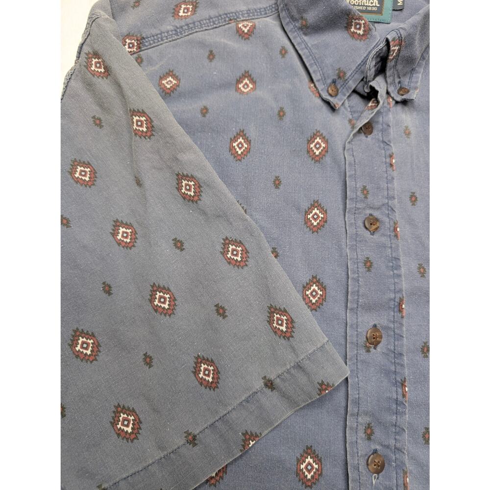 Woolrich Vintage Mens Short Sleeve Button Down Shirt - Medium Diamond Pattern - Picture 5 of 5